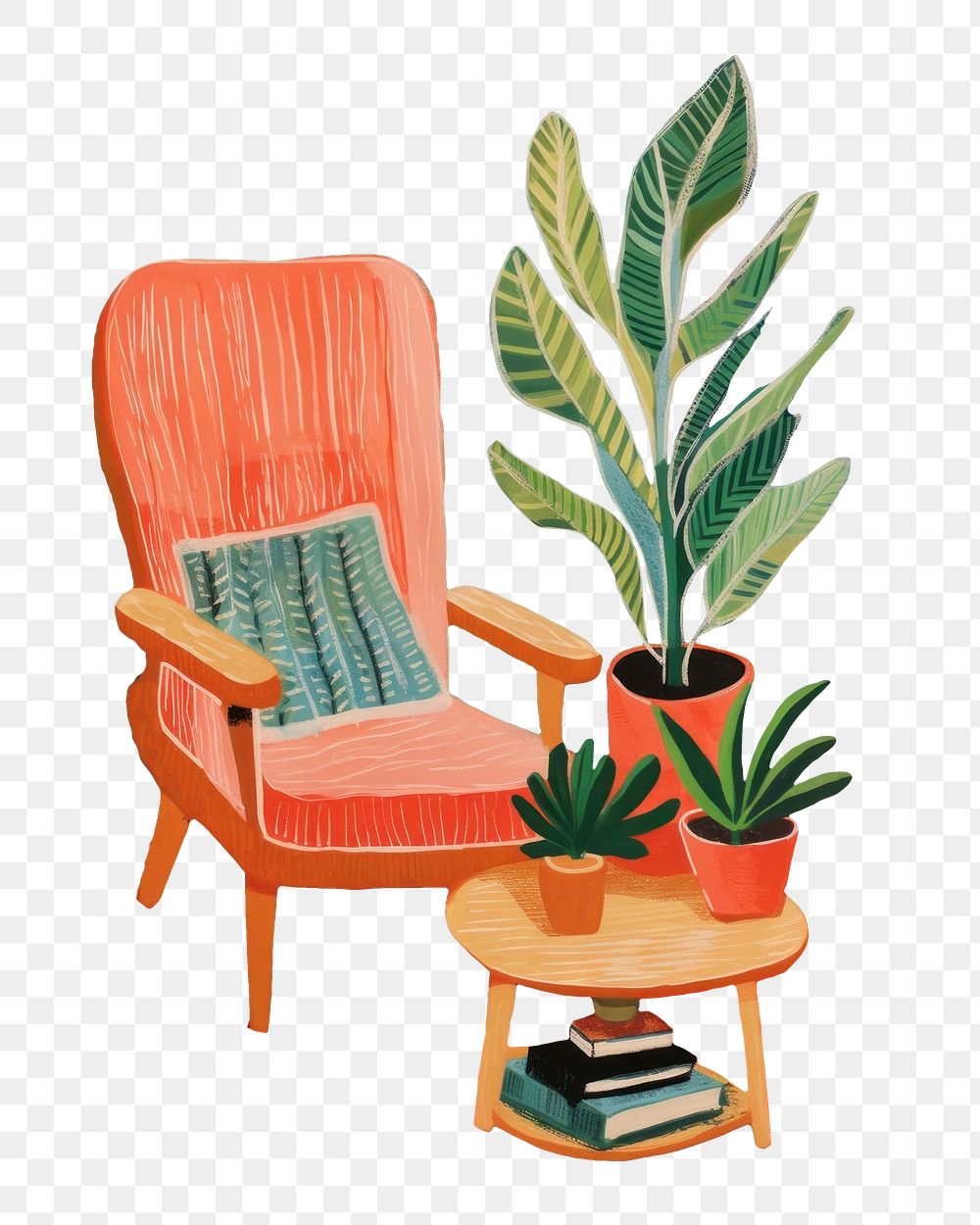 PNG  Chair plant furniture armchair. AI generated Image by rawpixel.