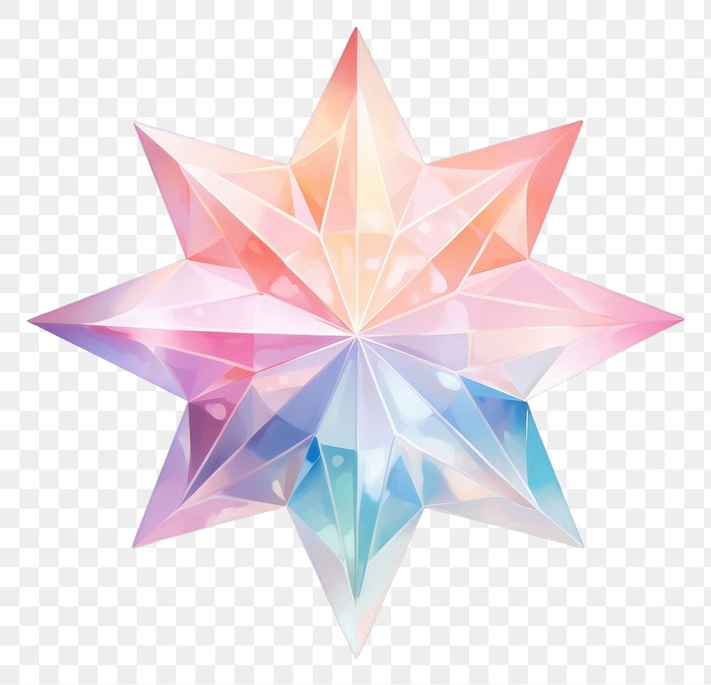PNG Star shape in night sky crystal art illuminated.