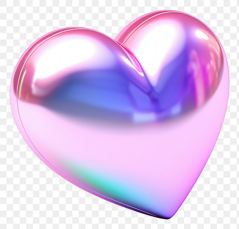 PNG Icon iridescent heart white background abstract.