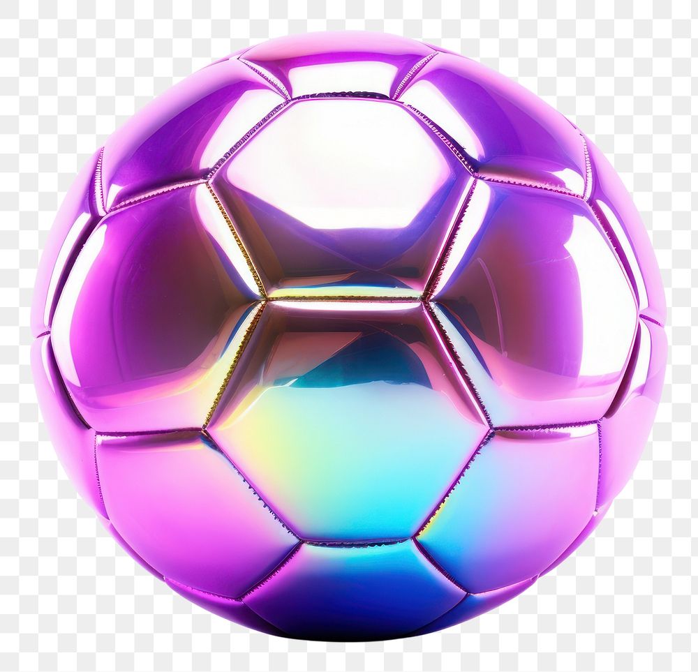PNG Soccer ball iridescent football sphere purple.
