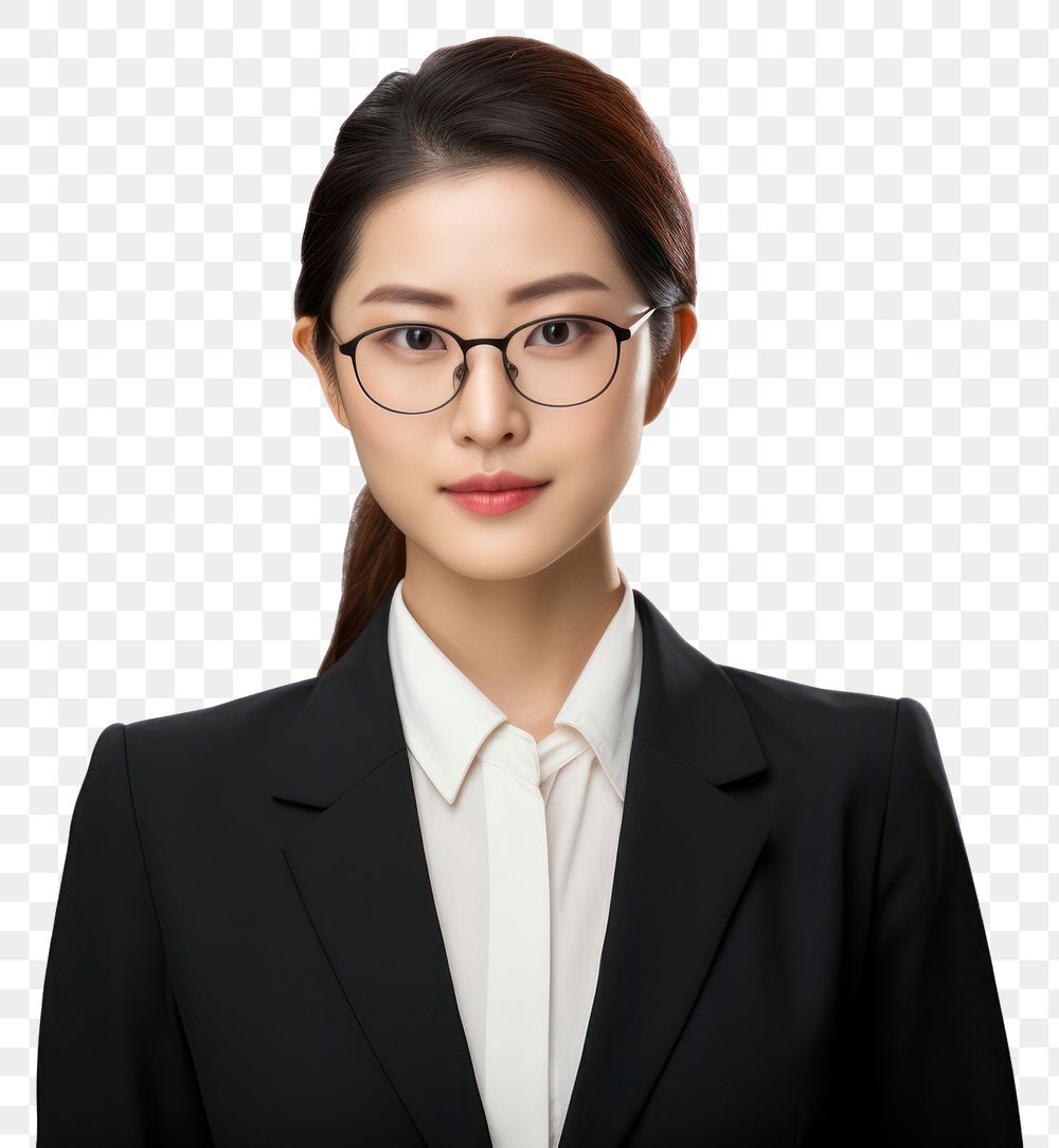 PNG Working east asian business woman portrait glasses adult.