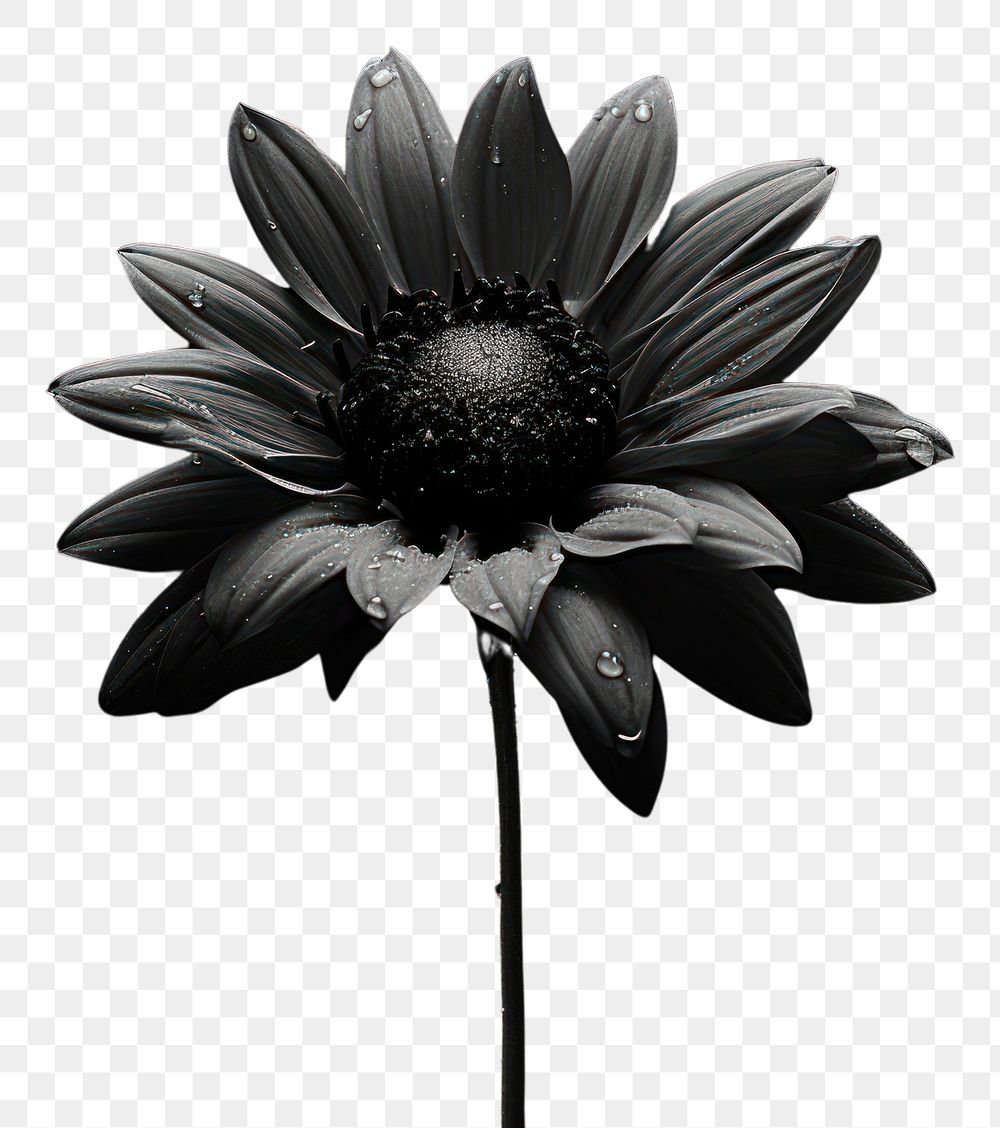 PNG  Black Background flower sunflower petal.