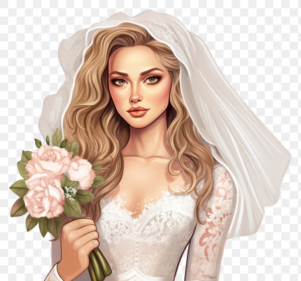 PNG Clipart bride illustration portrait | Premium PNG - rawpixel
