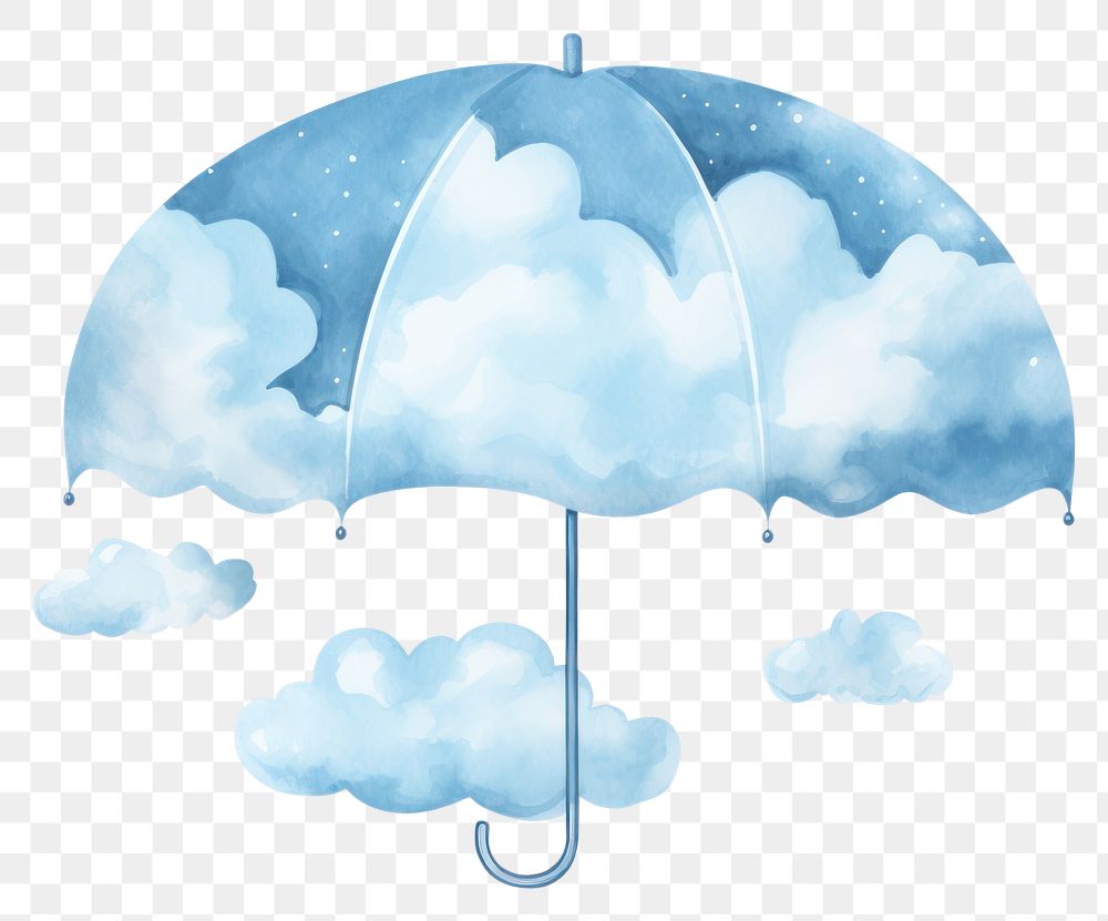 PNG  Umbrella cloud rain protection.