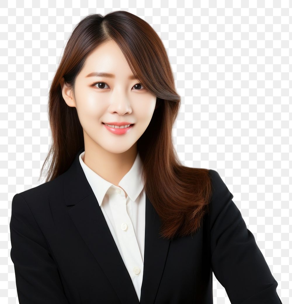 PNG Korean business woman middleage portrait adult smile.