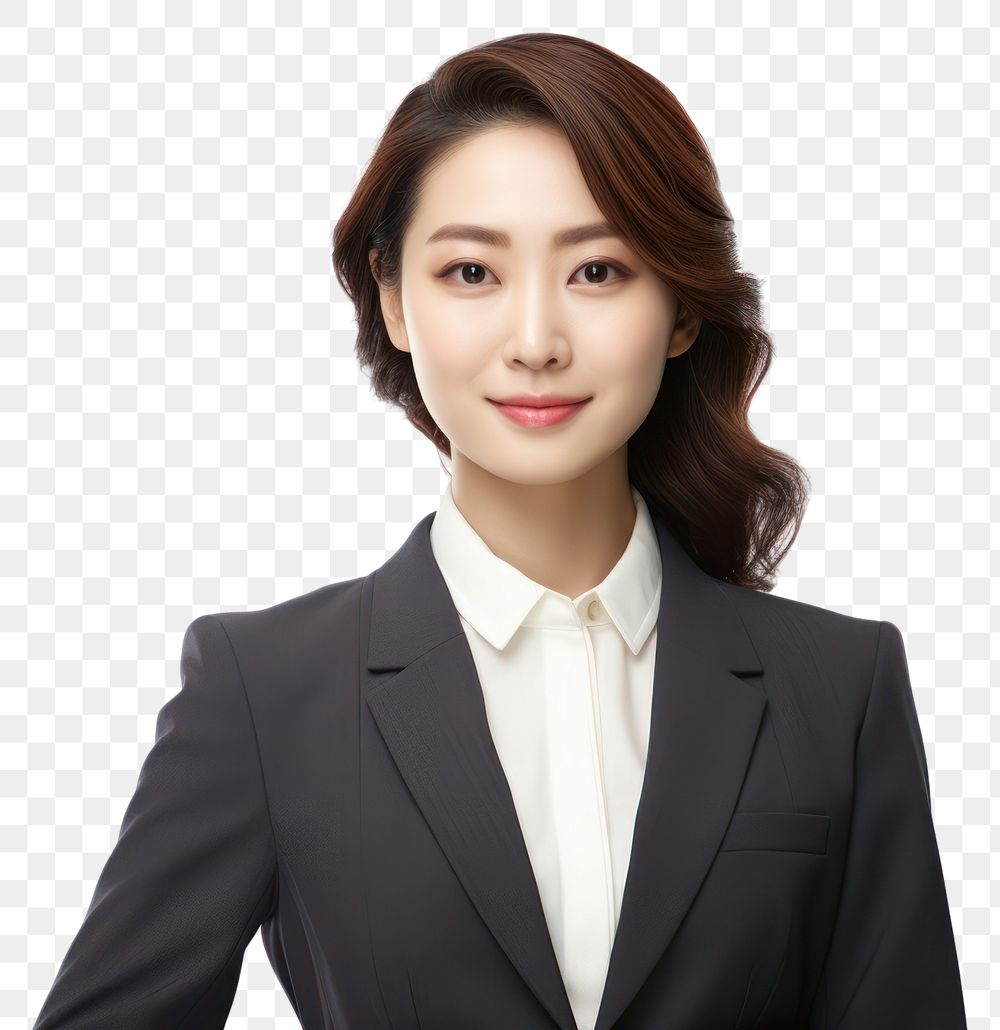 PNG Korean business woman middleage portrait adult smile.