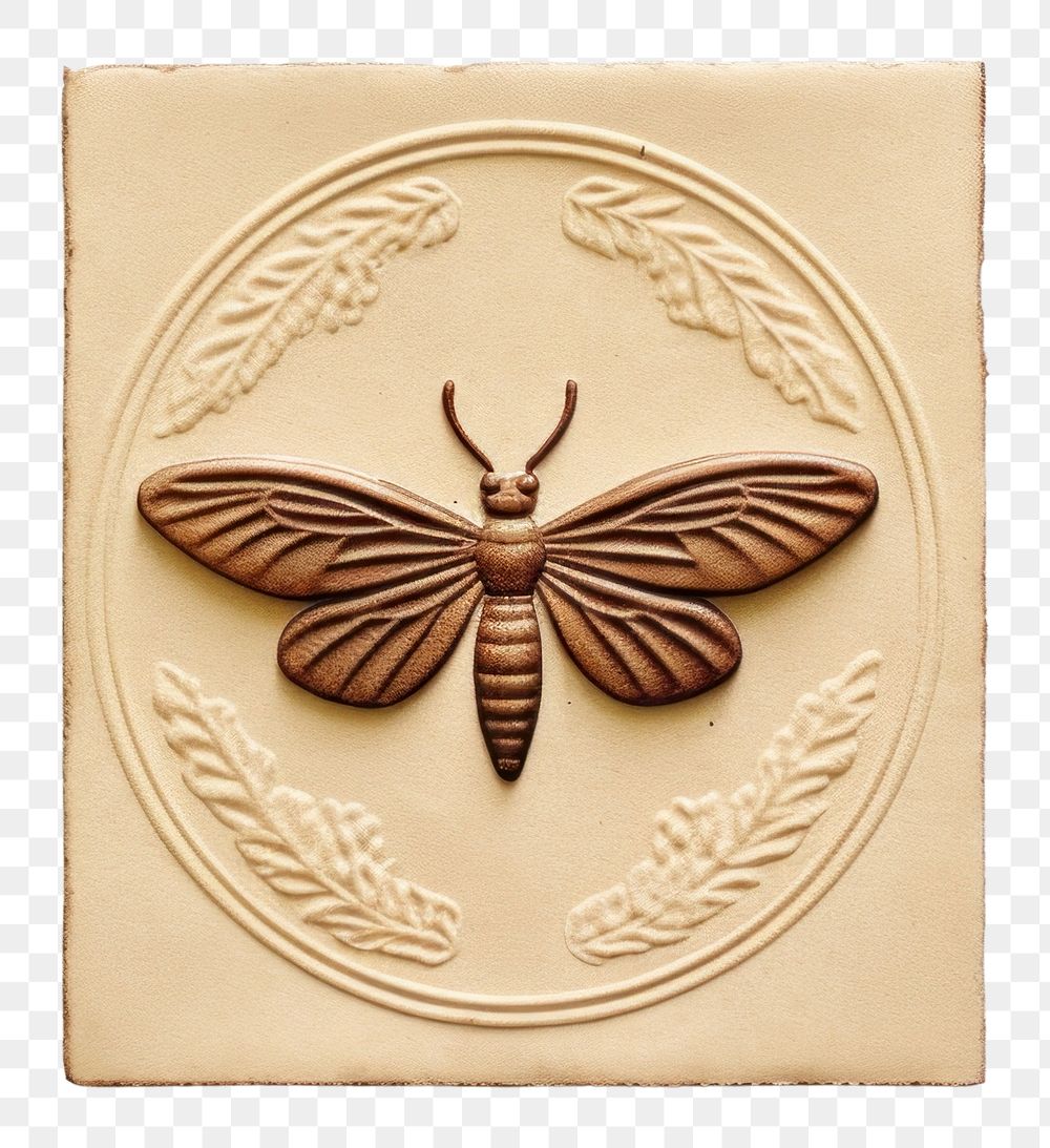PNG  Moth Seal Wax Stamp insect animal white background.