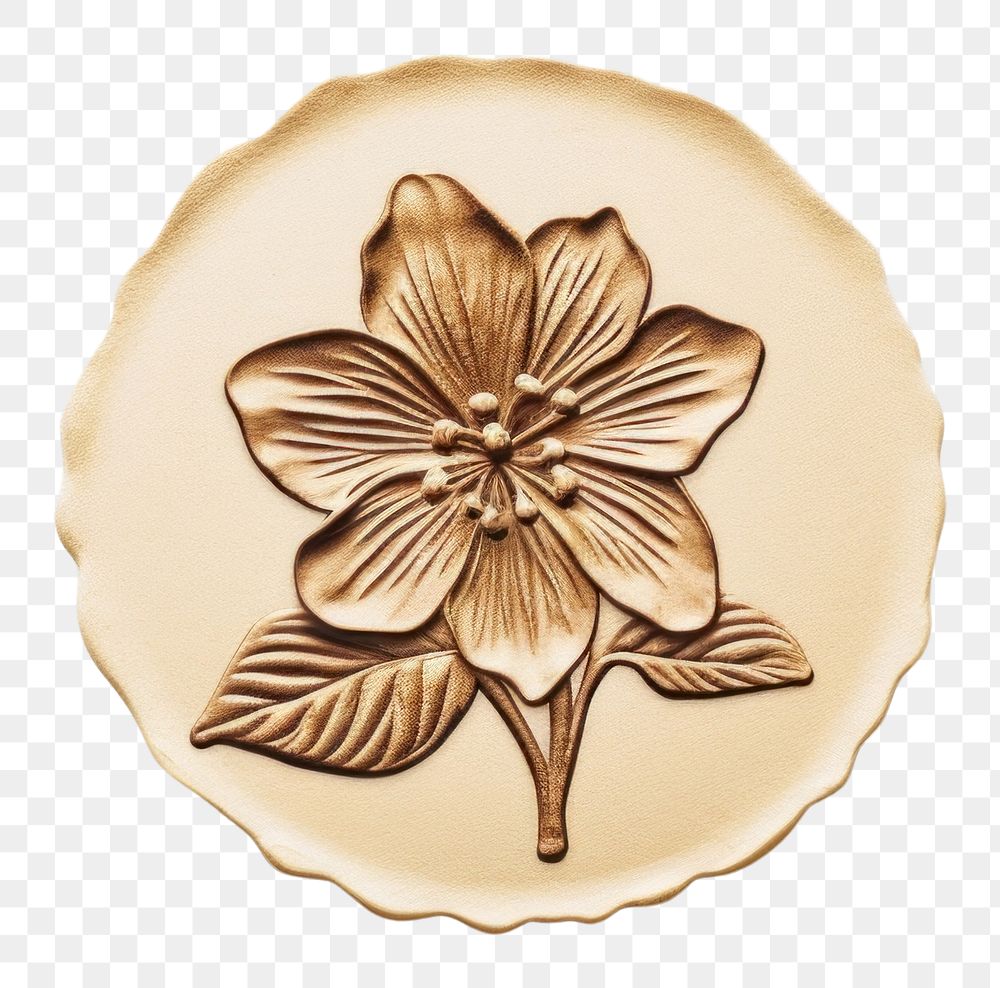 PNG  Azalea flower Seal Wax Stamp jewelry craft white background.