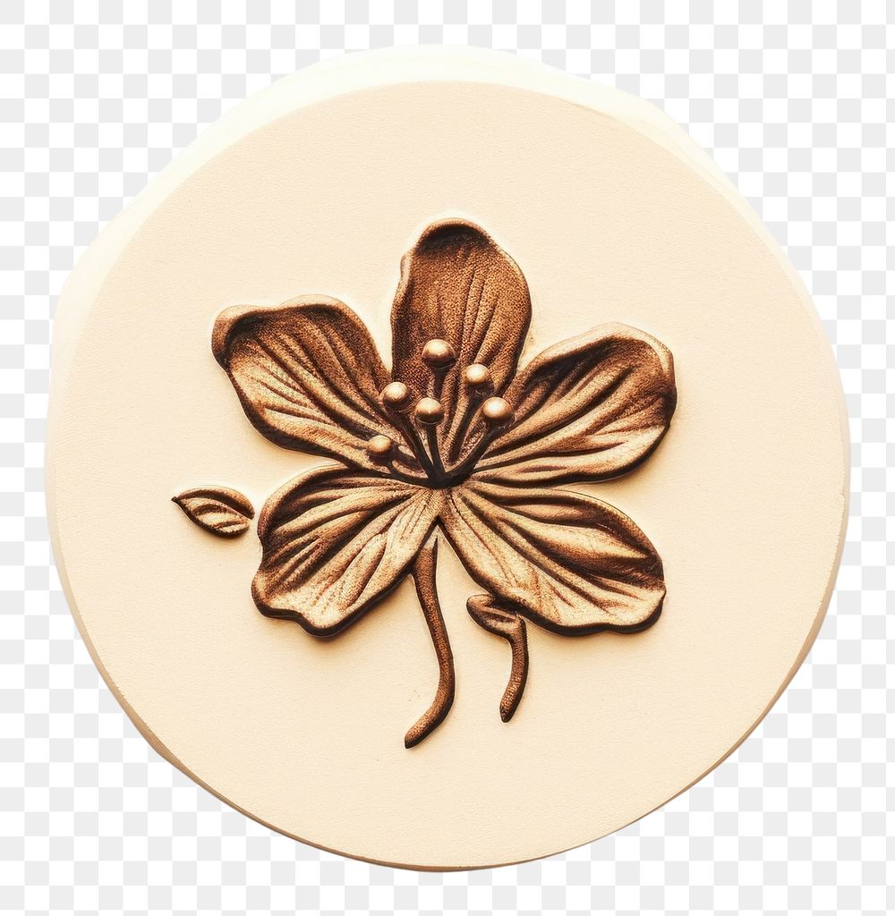 PNG  Azalea flower Seal Wax Stamp jewelry white background accessories.