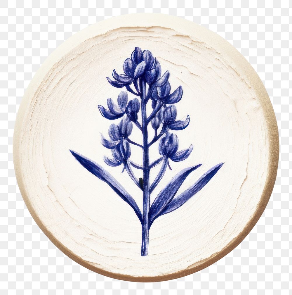 PNG  Bluebells flower Seal Wax Stamp pattern plant art.