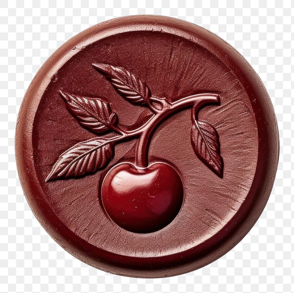 PNG  Cherry Seal Wax Stamp white background accessories cranberry.