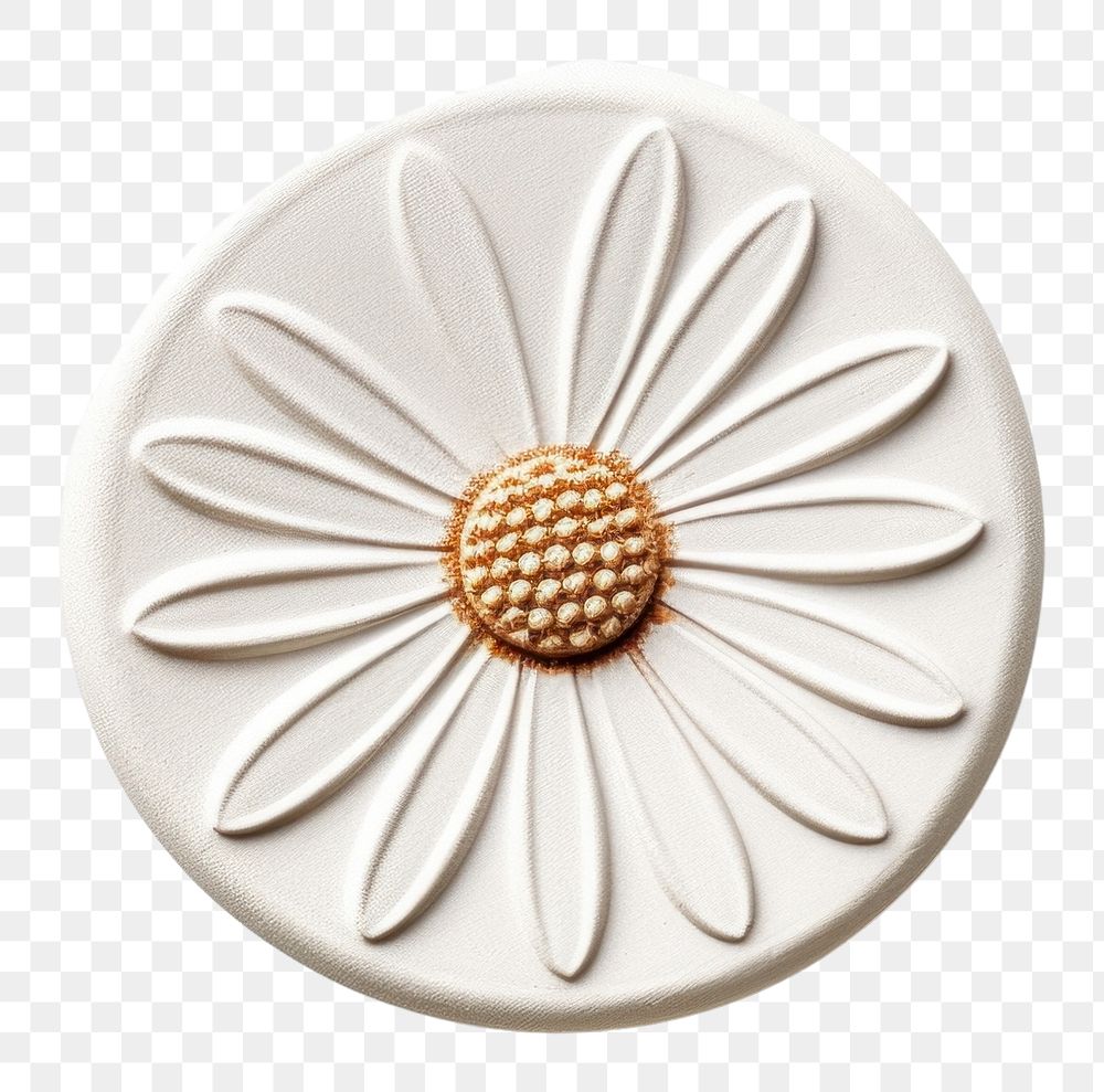 PNG  Daisy Seal Wax Stamp white white background accessories.