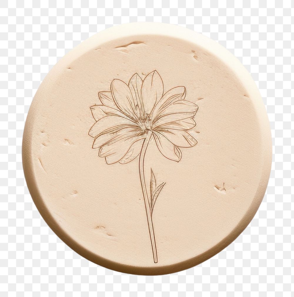 PNG  Dry flowers Seal Wax Stamp white background accessories simplicity.