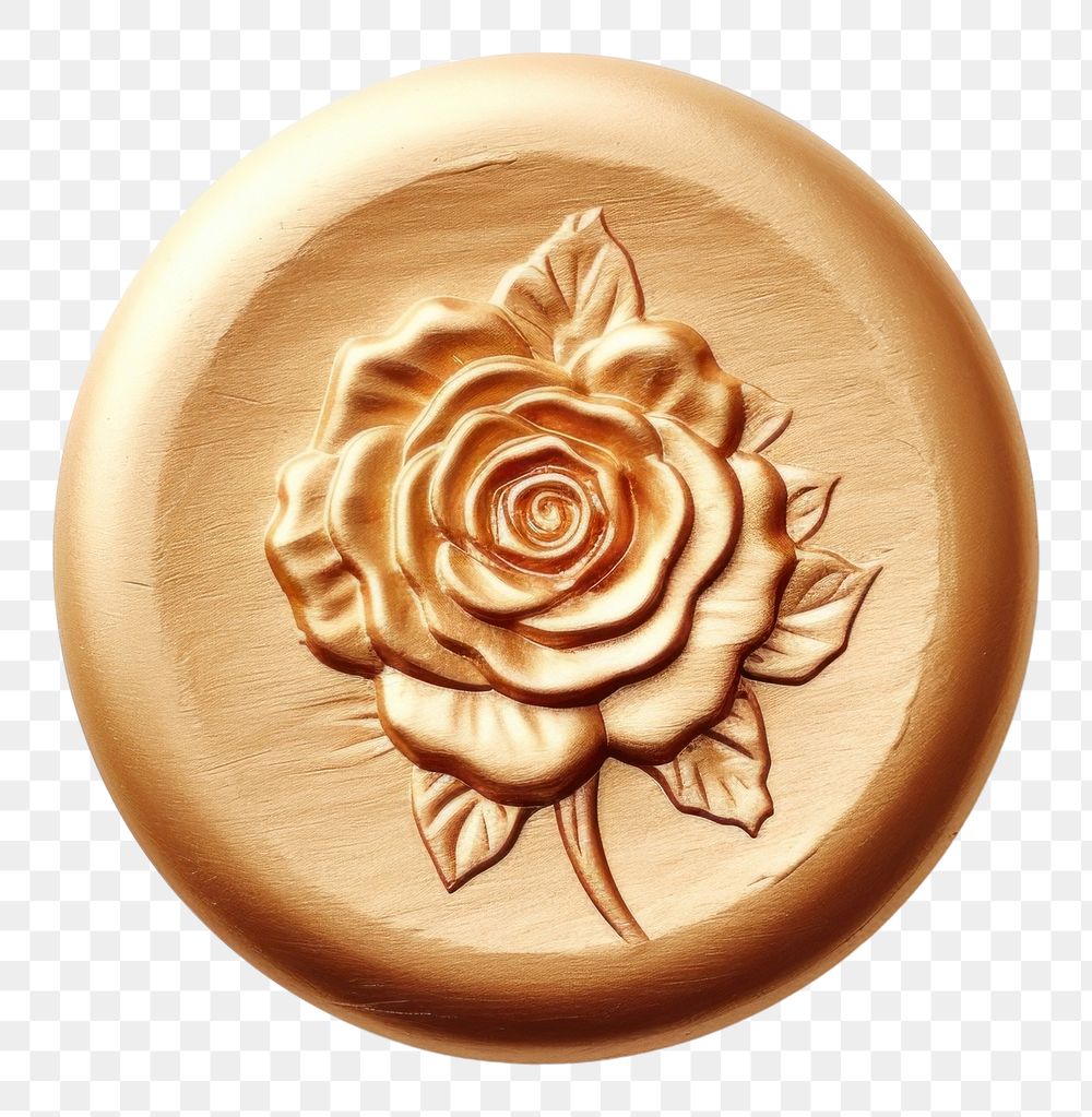 PNG  Garden rose Seal Wax Stamp jewelry craft gold.