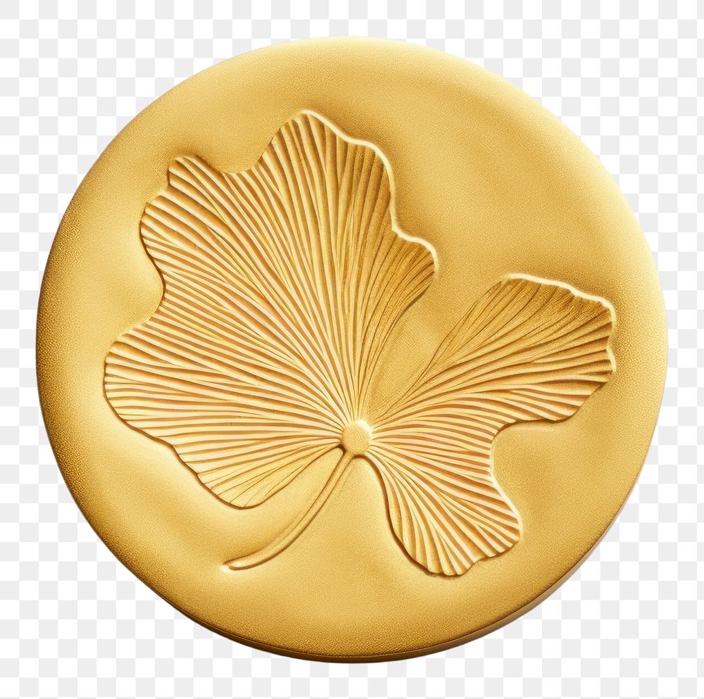 PNG  Ginkgo Seal Wax Stamp locket gold food.