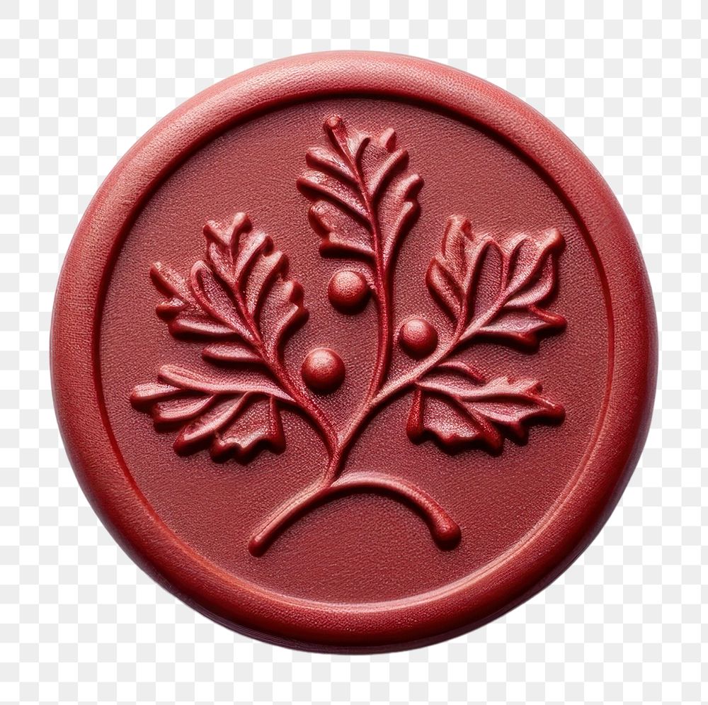PNG  Holly Seal Wax Stamp white background currency circle.