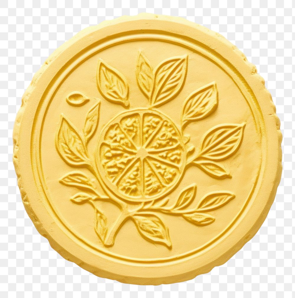 PNG  Lemon Seal Wax Stamp locket craft gold.