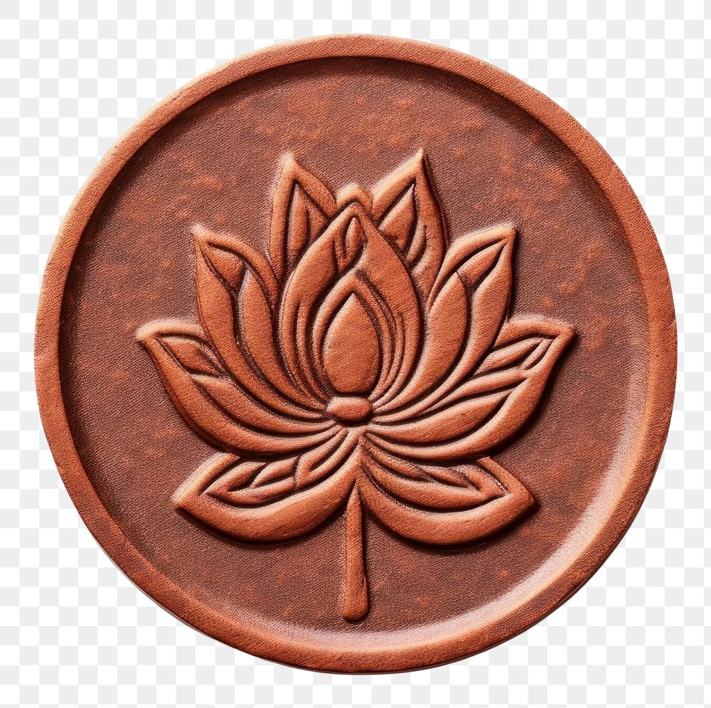 PNG  Lotus Seal Wax Stamp jewelry craft white background.