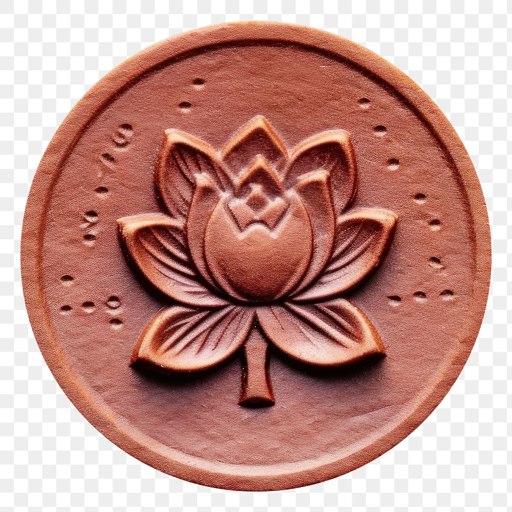 PNG  Lotus Seal Wax Stamp craft white background confectionery.