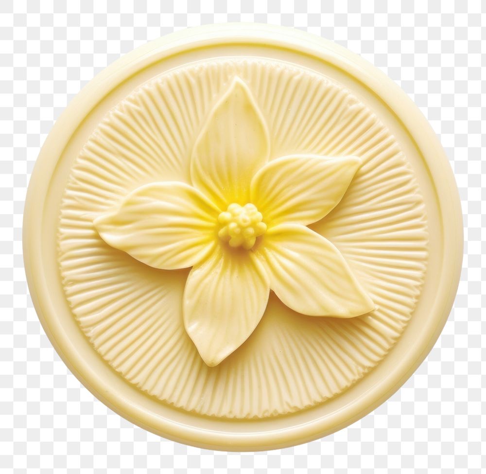 PNG  Daffodil Seal Wax Stamp white background accessories freshness.