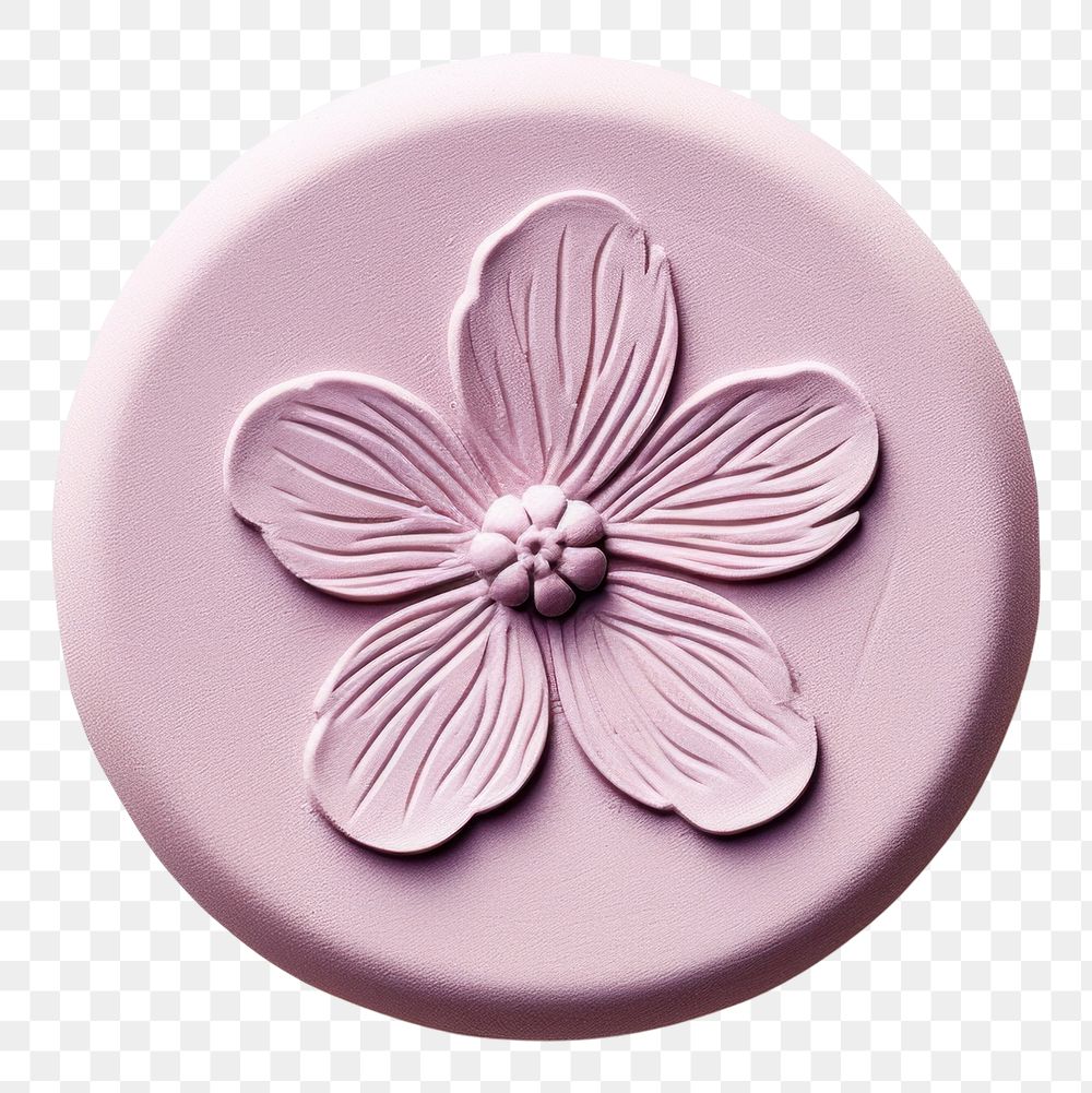 PNG  Flower Seal Wax Stamp food white background confectionery.