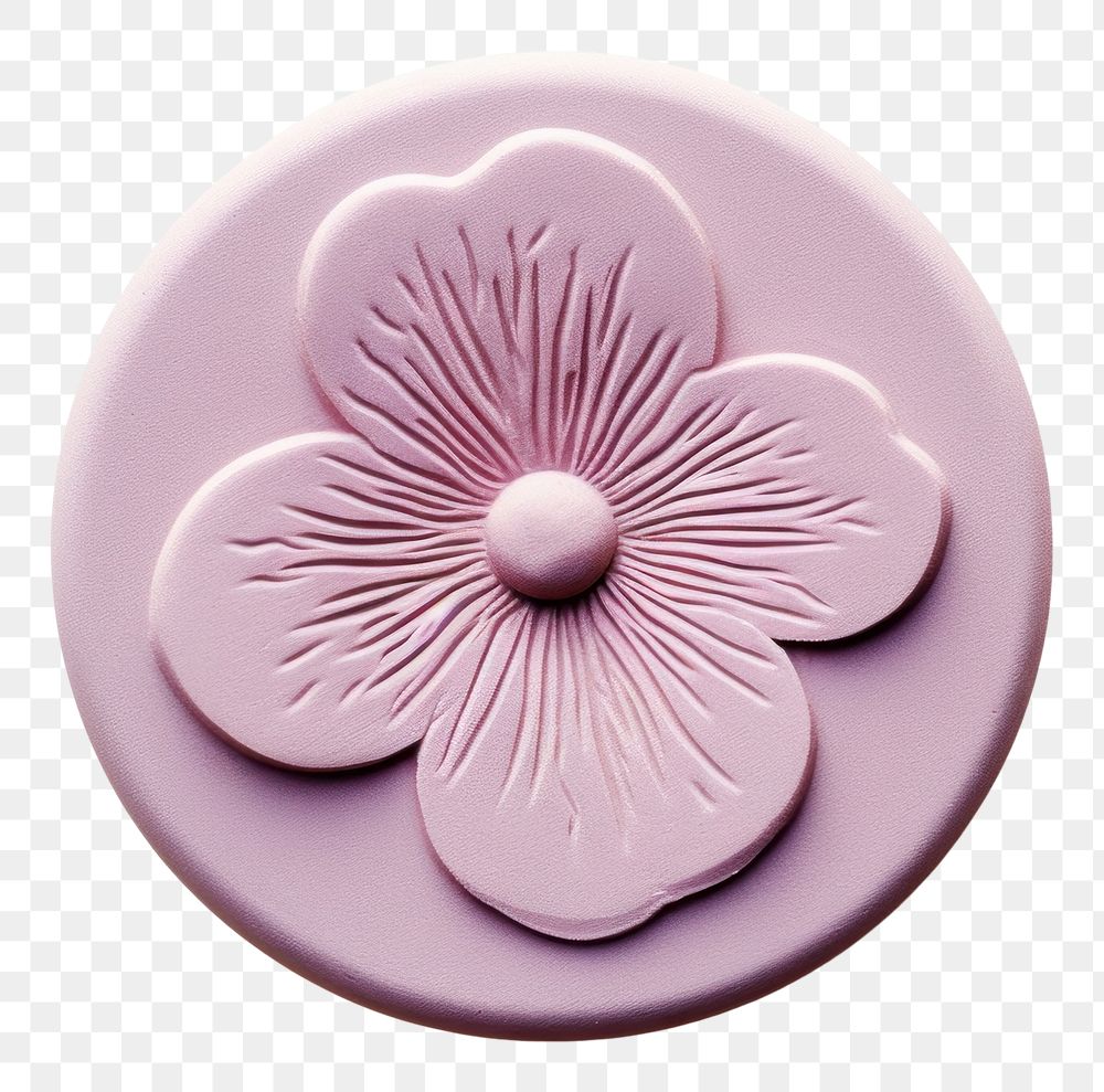 PNG  Flower Seal Wax Stamp purple food confectionery.
