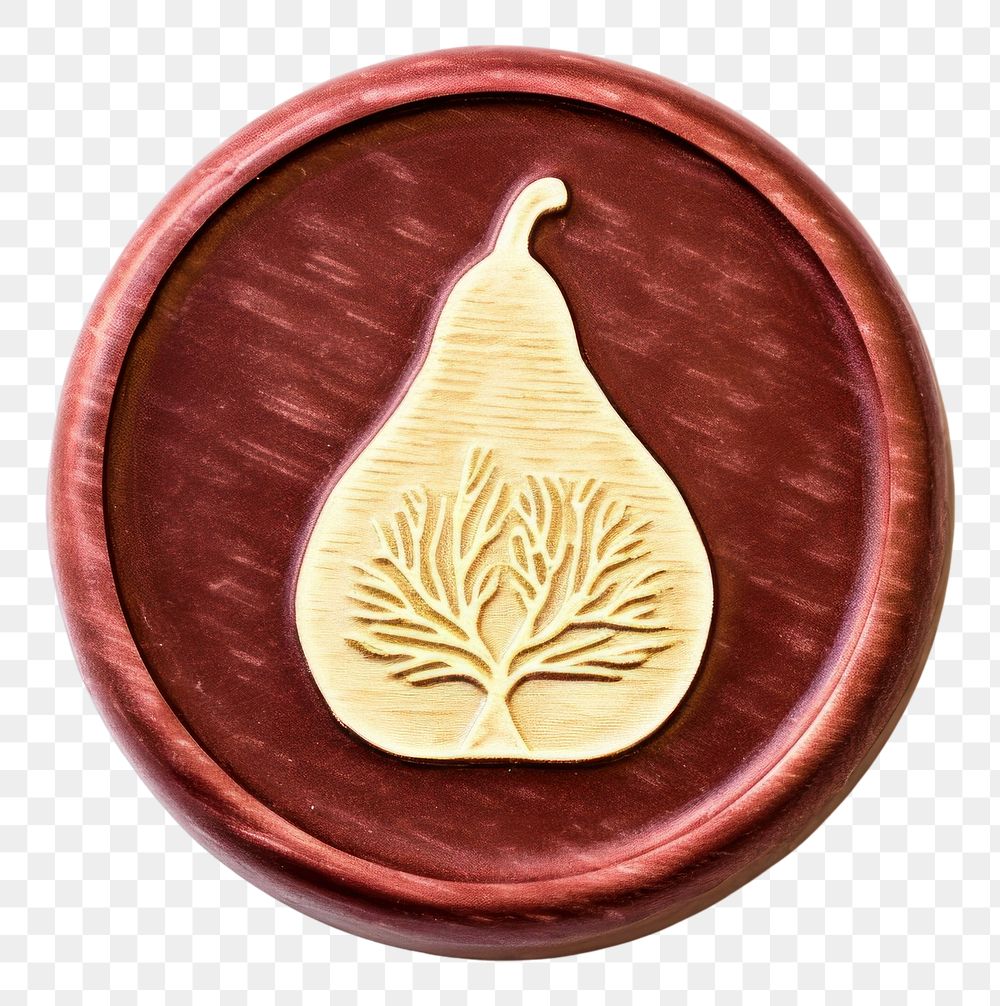 PNG  Pear Seal Wax Stamp jewelry plant white background.