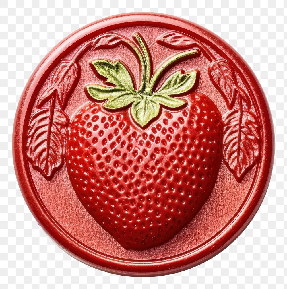 PNG  Strawberry Seal Wax Stamp fruit plant food.