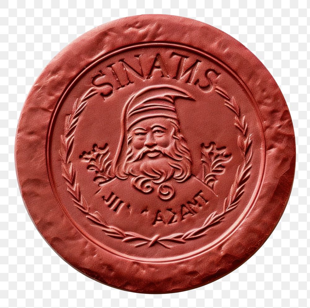 PNG  Santa Seal Wax Stamp white background currency dessert.