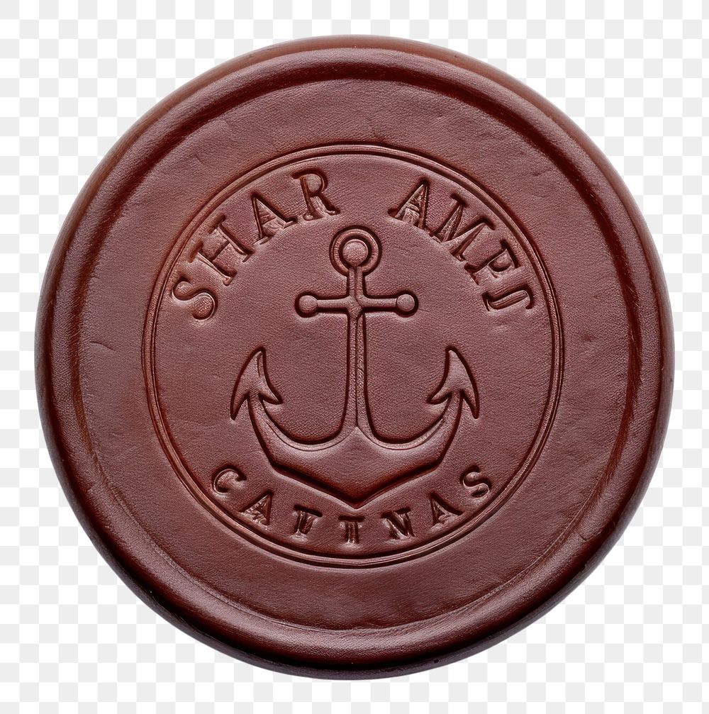 PNG  Seal Wax Stamp nautical imprint white background accessories chocolate.