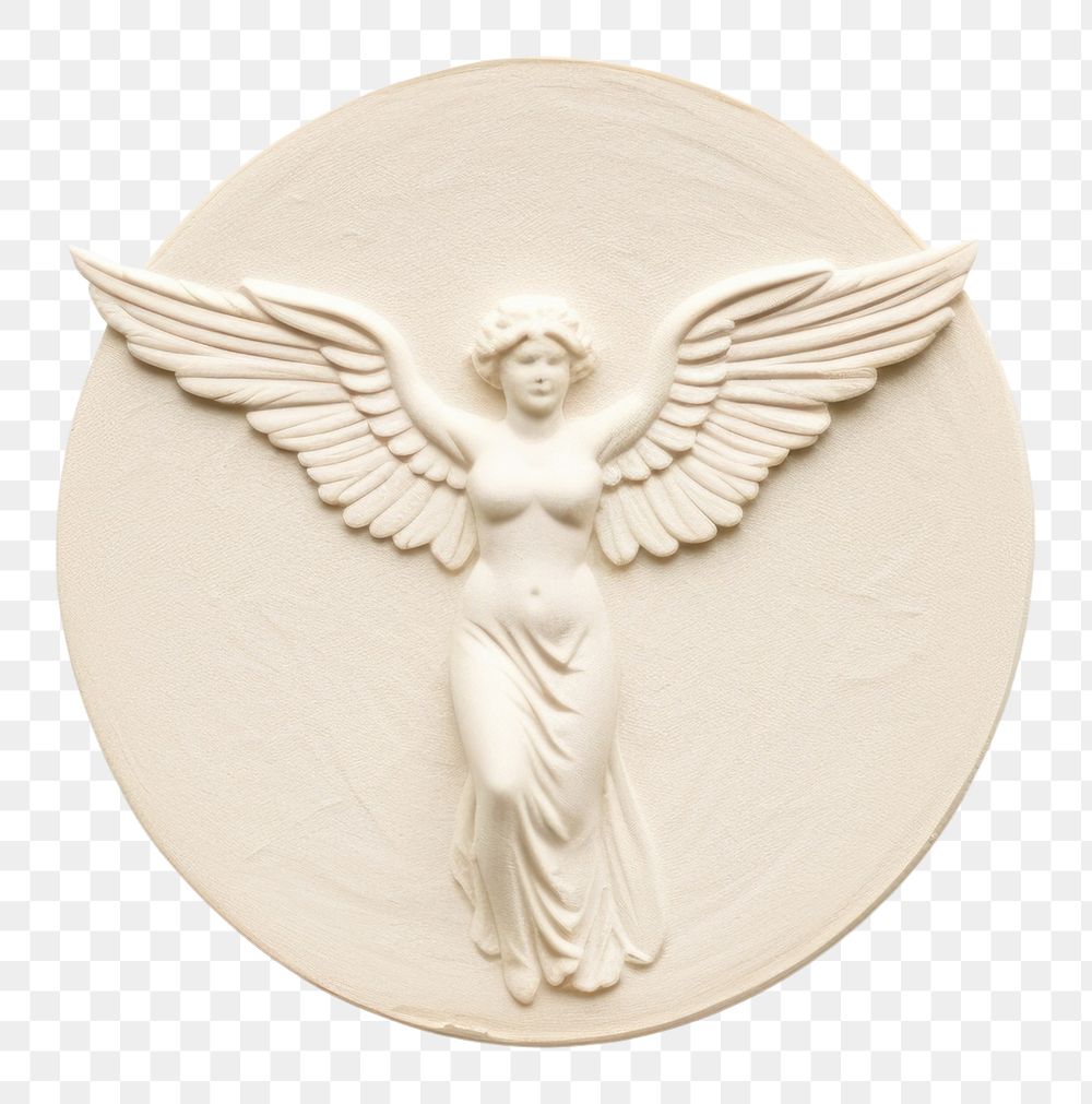 PNG  Seal Wax Stamp angel craft art white background.
