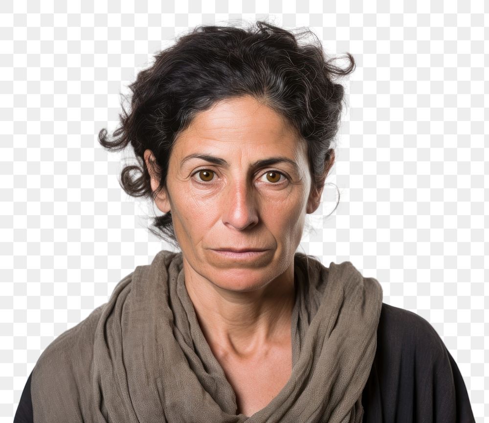 PNG Middle aged israeli woman portrait adult scarf.