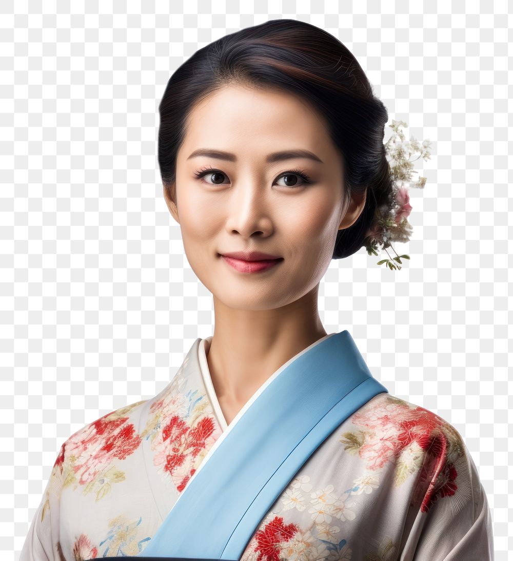 PNG Middle aged japanese woman fashion kimono adult.