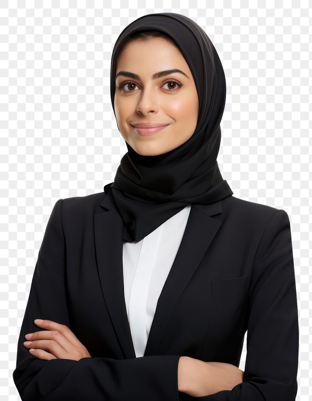 PNG Middle eastern business woman modern adult white background headscarf.