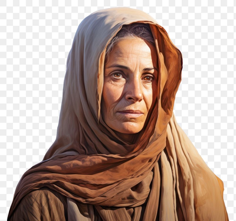 PNG Middleaged middle eastern woman portrait scarf photography.