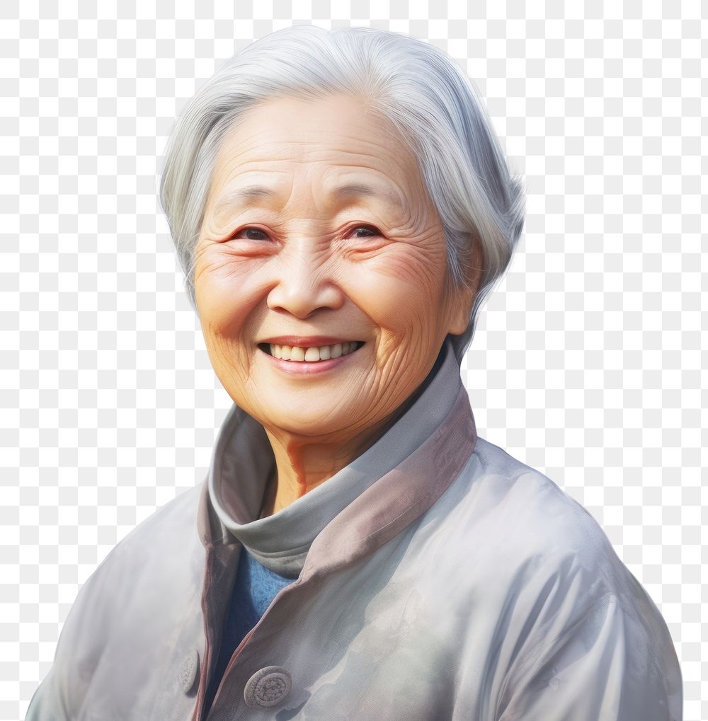 PNG Old east asian woman smiling portrait adult smile.