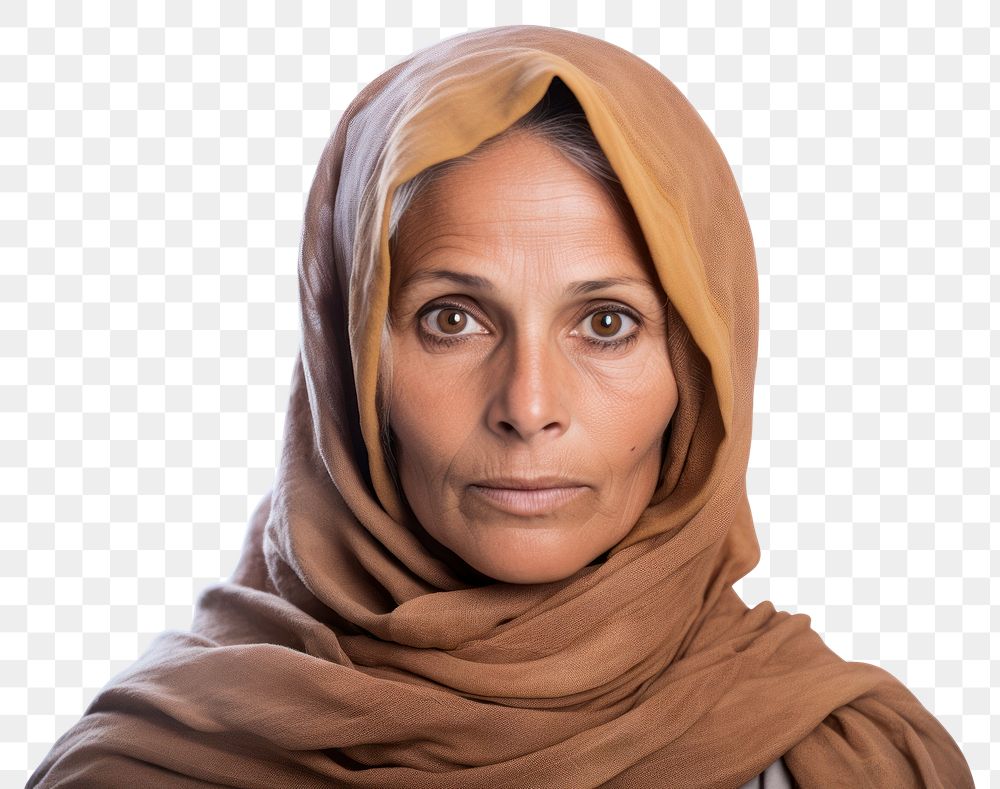 PNG Oman woman middleaged portrait scarf adult.