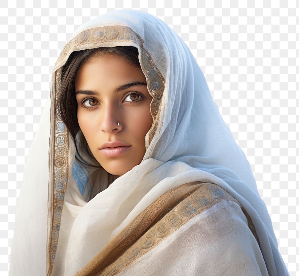 PNG Omani woman portrait fashion white.