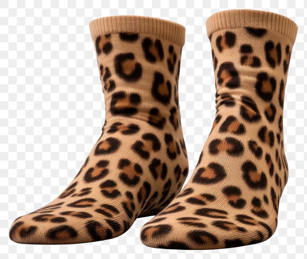 PNG  Sock footwear leopard shoe.