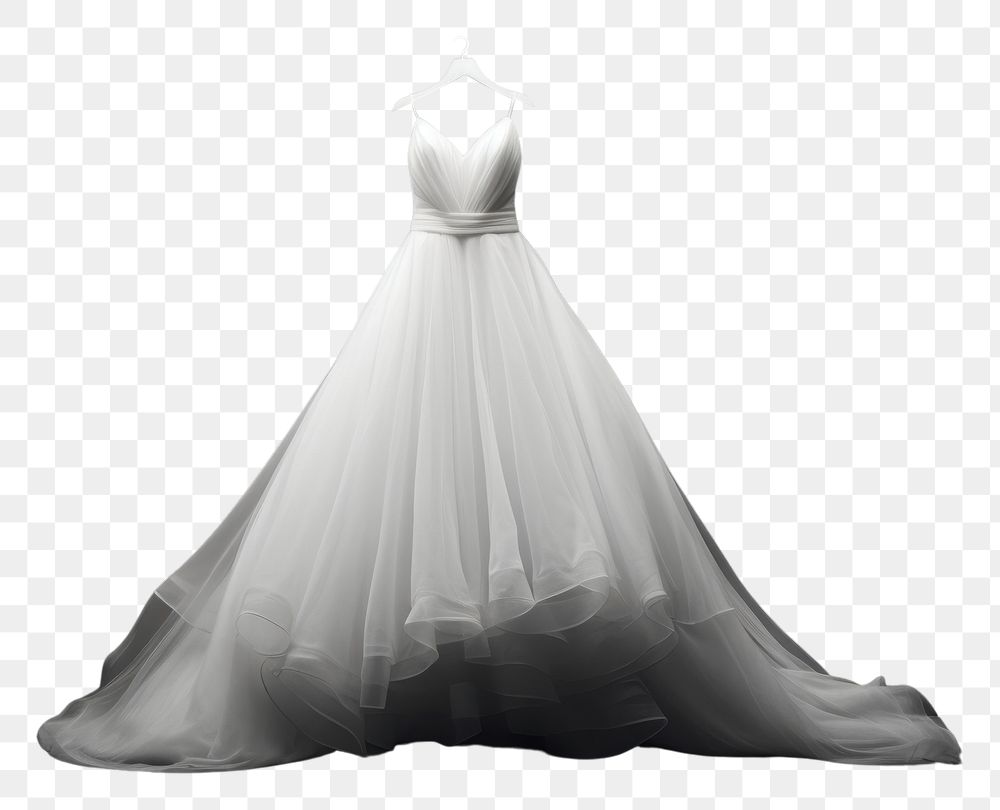 PNG  White wedding dress fashion black gown. 