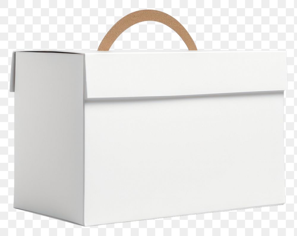 PNG Box Handle mockup packaging box cardboard handbag.