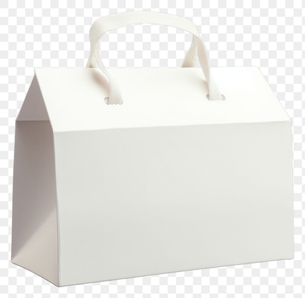 PNG Box Handle mockup packaging handbag white box.