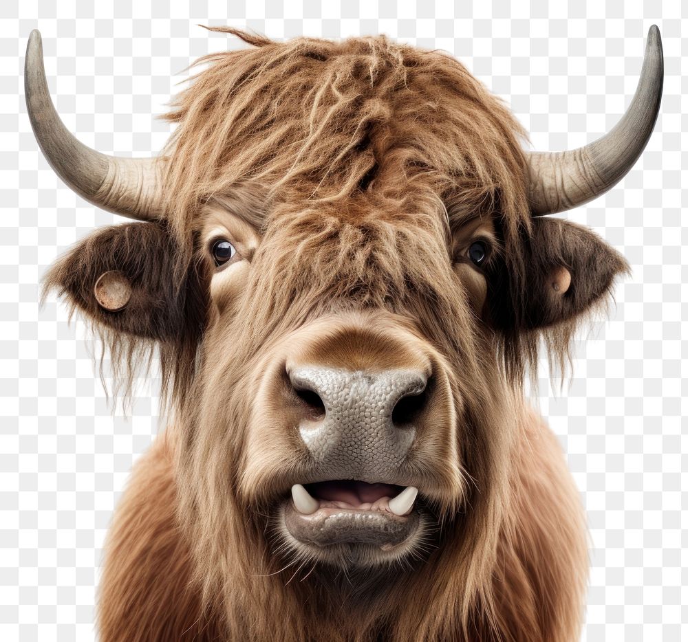 PNG Smiling buffalo livestock wildlife mammal. AI generated Image by rawpixel.
