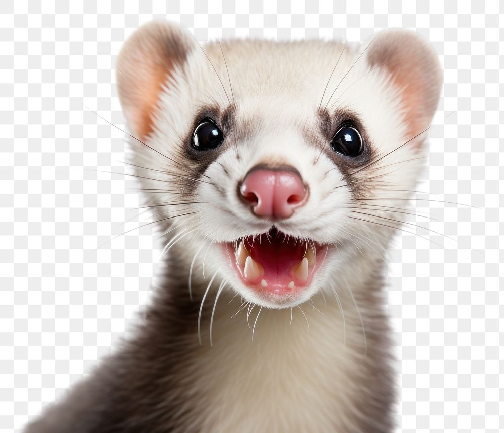 PNG Smiling ferret animal mammal mustelinae. AI generated Image by rawpixel.