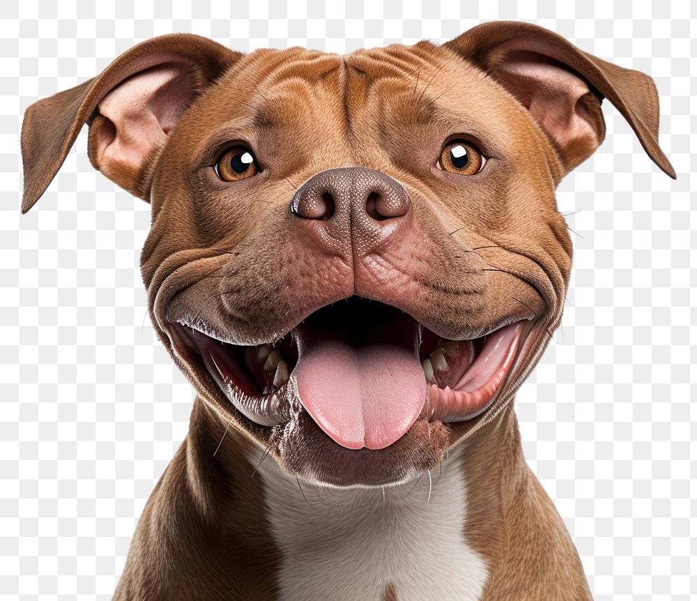 PNG Smiling pitbull bulldog mammal animal. 