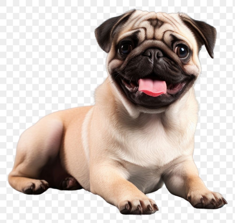 PNG Smiling pug mammal animal puppy. AI generated Image by rawpixel.