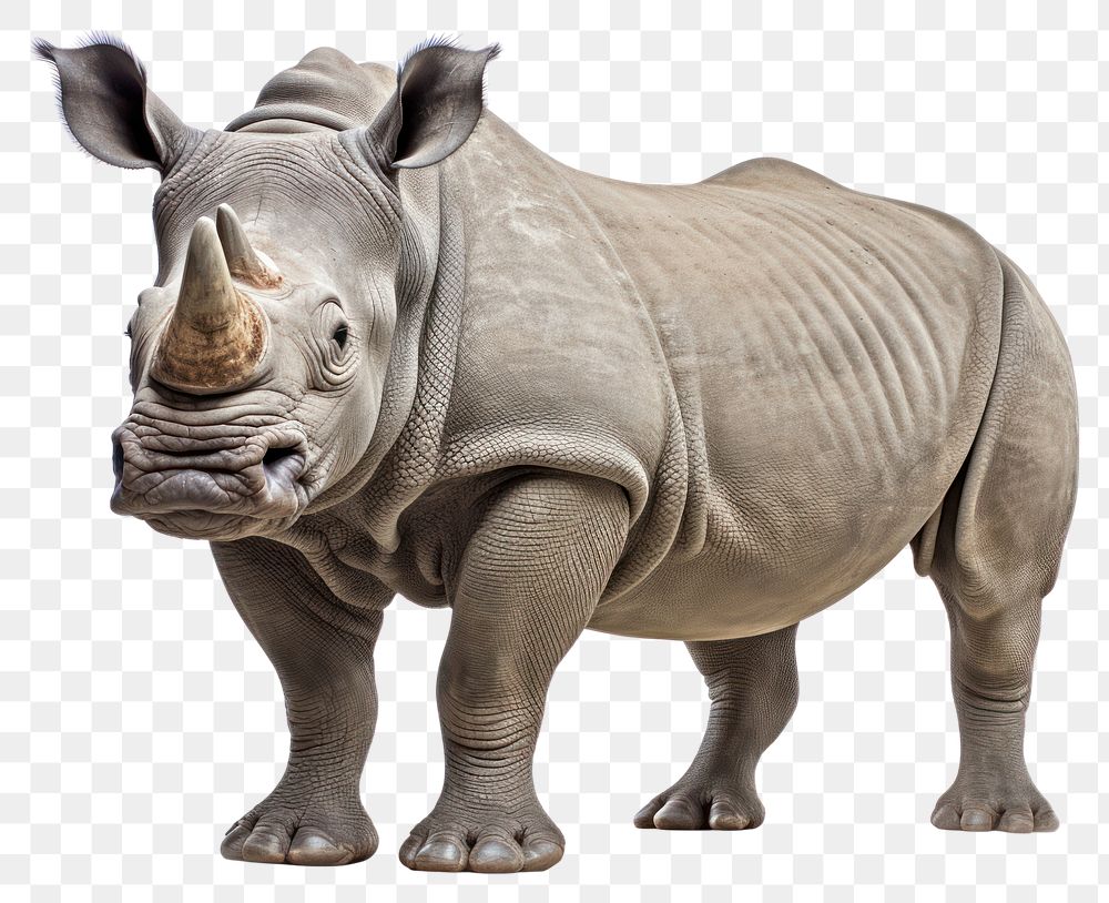 PNG Smiling rhino wildlife animal mammal. AI generated Image by rawpixel.