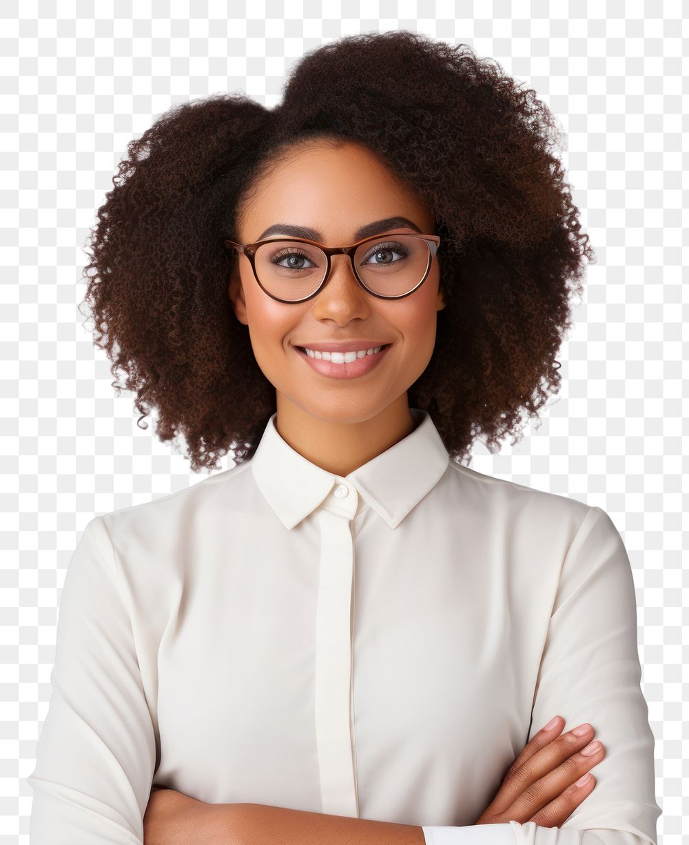 PNG  African american woman glasses portrait adult.