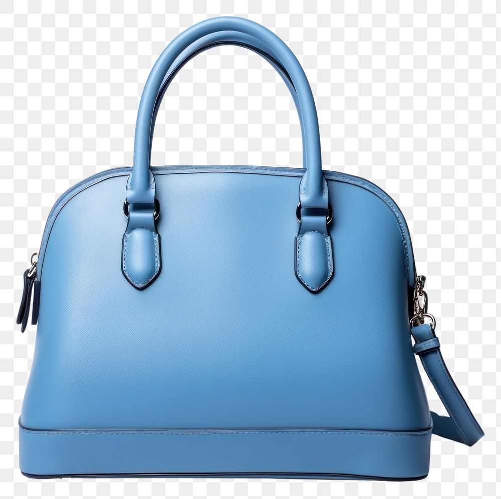 PNG  Blue leather women handbag purse white background accessories.