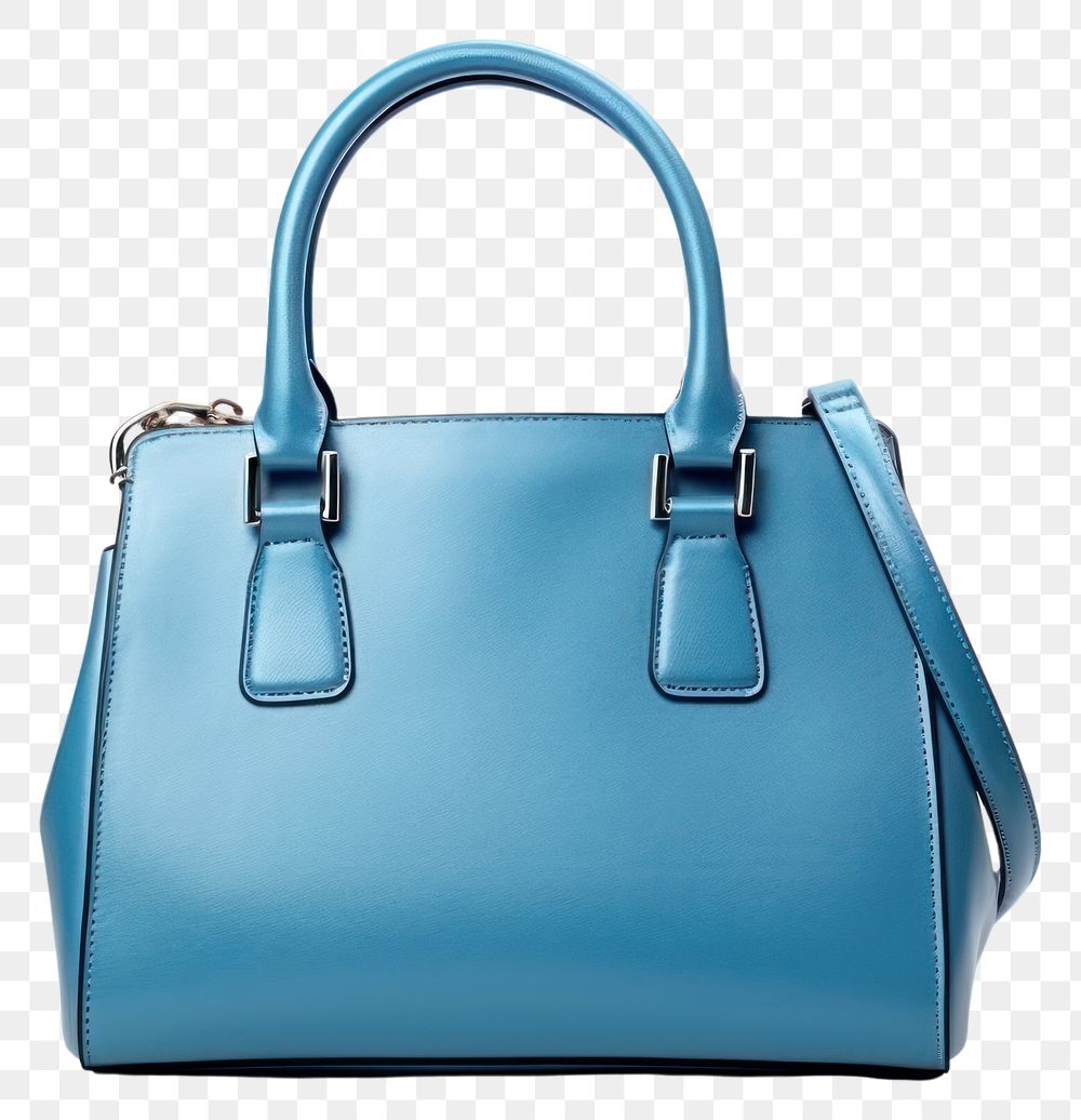 PNG  Handbag leather purse blue.